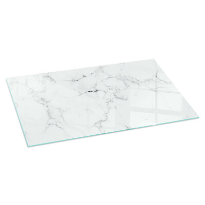 Rectangular glass hearth Marble motif with delicate veins