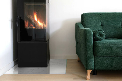 Rectangular glass hearth Marble motif with delicate veins