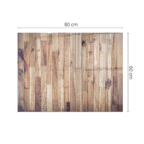 Rectangular glass hearth for wood stove Wooden pattern in a geometric arrangement
