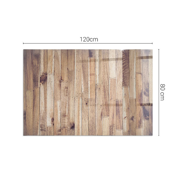 Rectangular glass hearth for wood stove Wooden pattern in a geometric arrangement