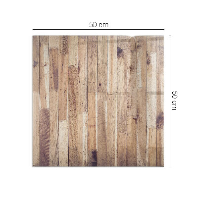 Rectangular glass hearth for wood stove Wooden pattern in a geometric arrangement
