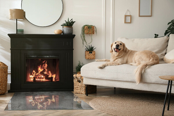 Rectangular glass hearth Raw structure pattern