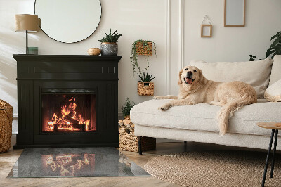 Rectangular glass hearth Raw structure pattern