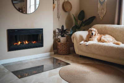 Rectangular glass hearth Raw structure pattern