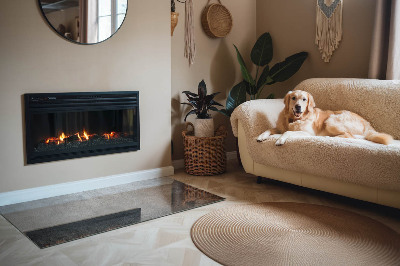 Rectangular glass hearth Raw structure pattern