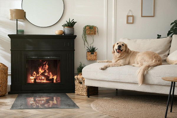 Rectangular glass hearth Raw structure pattern