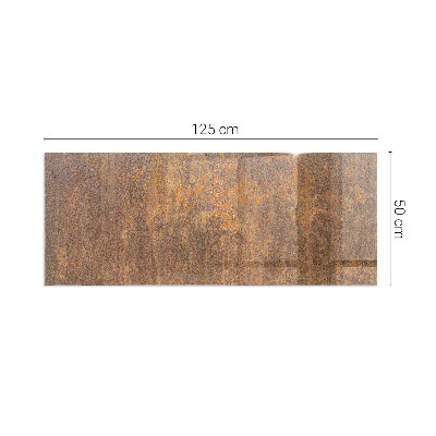 Rectangular tempered glass hearth Rust print on metal surface
