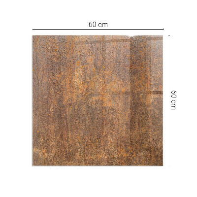 Rectangular tempered glass hearth Rust print on metal surface