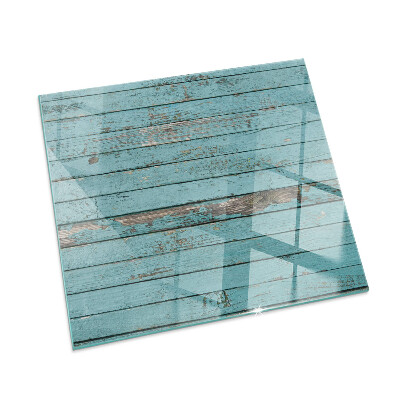 Rectangular glass hearth for wood stove Rustic boards in a natural style