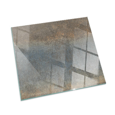Rectangular glass hearth Abstract pattern with varied textures