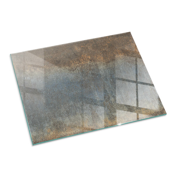 Rectangular glass hearth Abstract pattern with varied textures