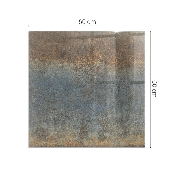 Rectangular glass hearth Abstract pattern with varied textures