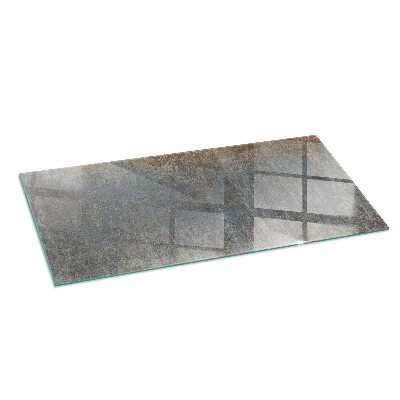 Rectangular glass hearth Abstract pattern with varied textures