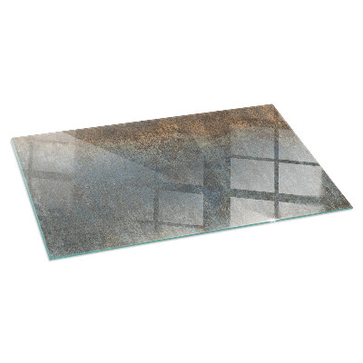 Rectangular glass hearth Abstract pattern with varied textures