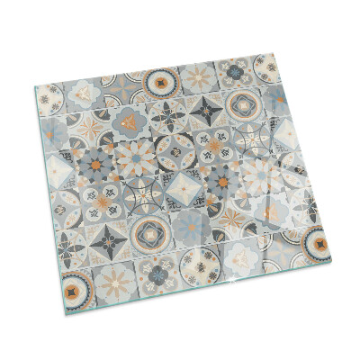Rectangular tempered glass hearth Mosaic patterns in tiled shapes