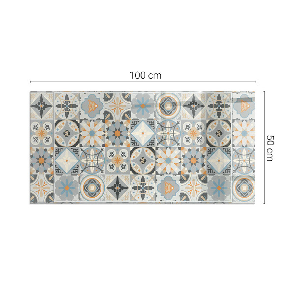 Rectangular tempered glass hearth Mosaic patterns in tiled shapes