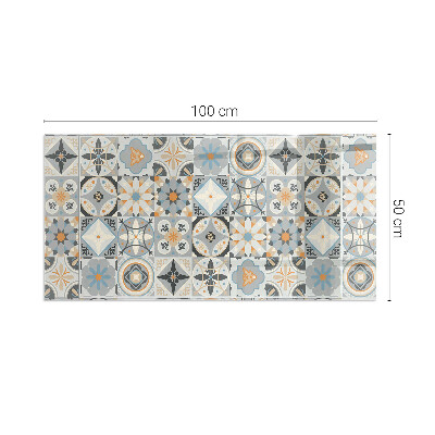 Rectangular tempered glass hearth Mosaic patterns in tiled shapes