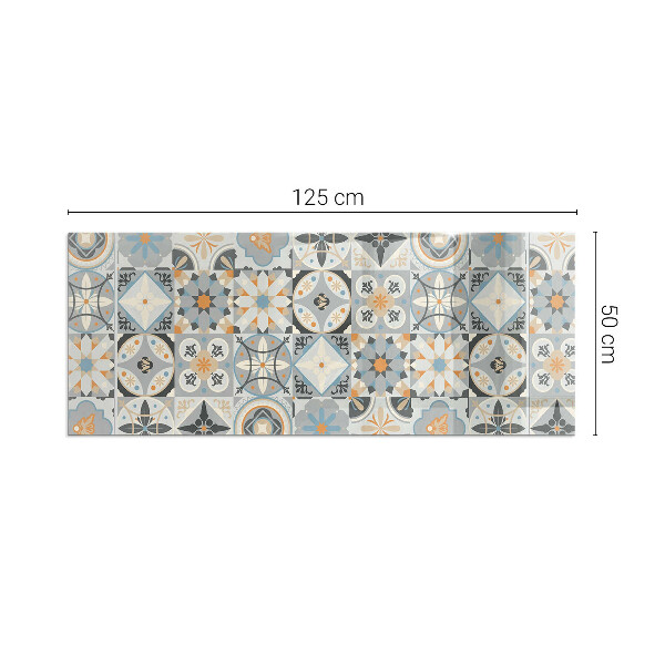 Rectangular tempered glass hearth Mosaic patterns in tiled shapes