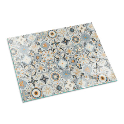 Rectangular tempered glass hearth Mosaic patterns in tiled shapes