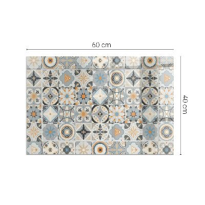 Rectangular tempered glass hearth Mosaic patterns in tiled shapes