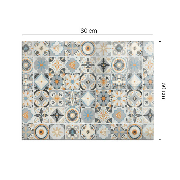 Rectangular tempered glass hearth Mosaic patterns in tiled shapes