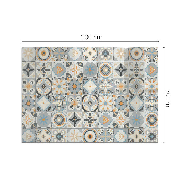 Rectangular tempered glass hearth Mosaic patterns in tiled shapes