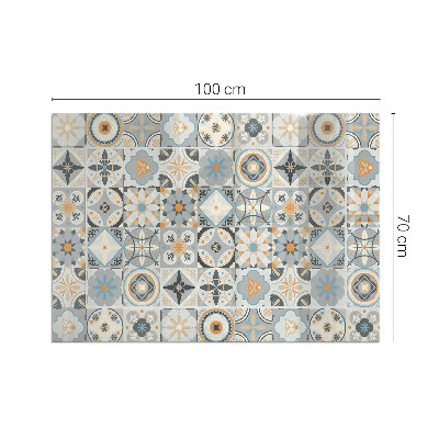 Rectangular tempered glass hearth Mosaic patterns in tiled shapes