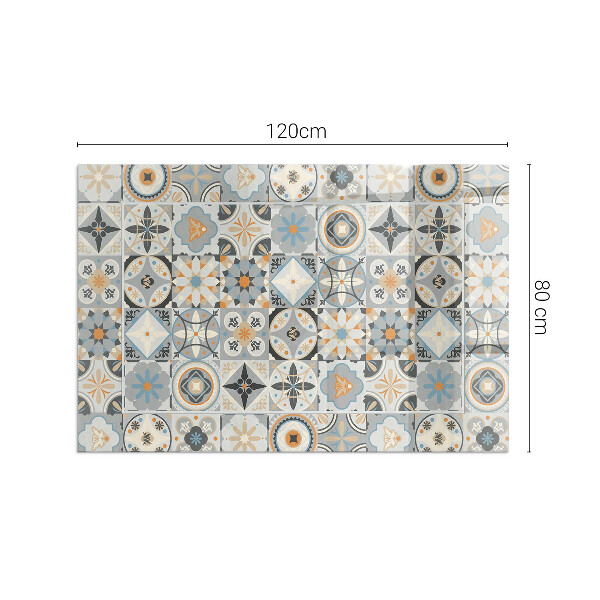 Rectangular tempered glass hearth Mosaic patterns in tiled shapes