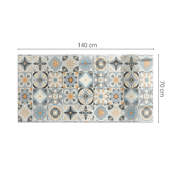 Rectangular tempered glass hearth Mosaic patterns in tiled shapes