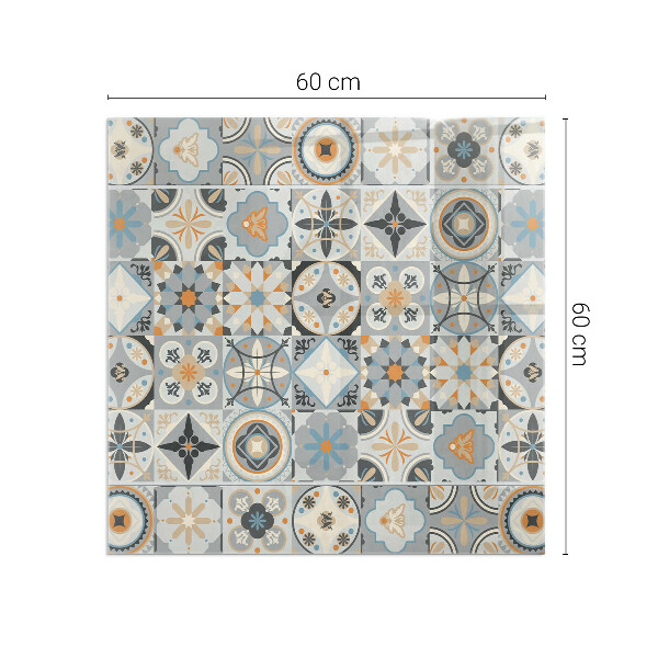 Rectangular tempered glass hearth Mosaic patterns in tiled shapes