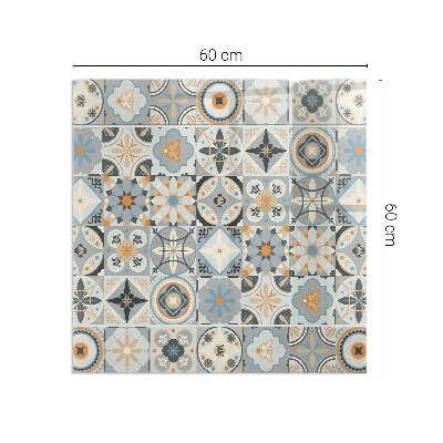Rectangular tempered glass hearth Mosaic patterns in tiled shapes