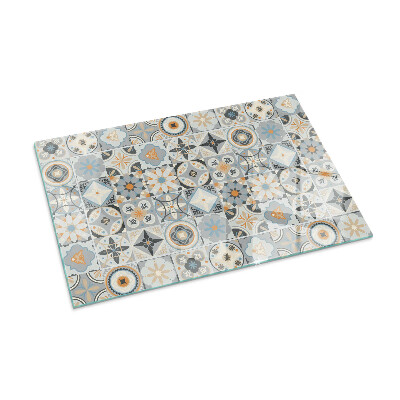 Rectangular tempered glass hearth Mosaic patterns in tiled shapes