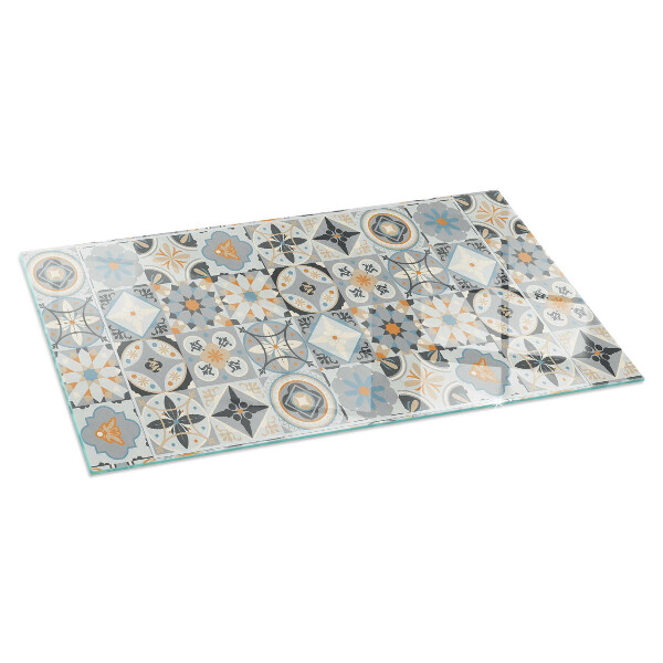 Rectangular tempered glass hearth Mosaic patterns in tiled shapes