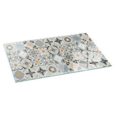 Rectangular tempered glass hearth Mosaic patterns in tiled shapes