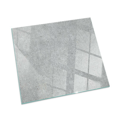 Rectangular glass hearth Concrete texture in a raw style