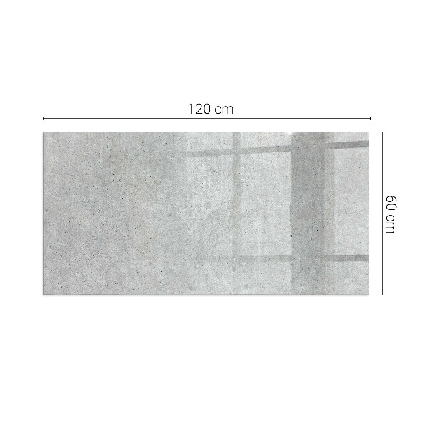 Rectangular glass hearth Concrete texture in a raw style