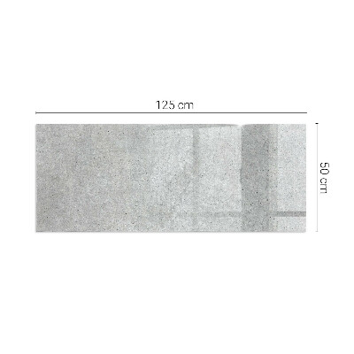 Rectangular glass hearth Concrete texture in a raw style