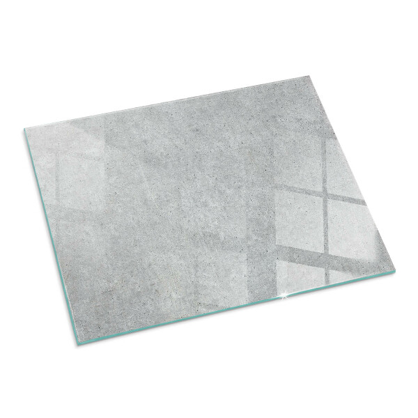 Rectangular glass hearth Concrete texture in a raw style