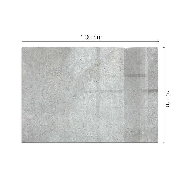 Rectangular glass hearth Concrete texture in a raw style