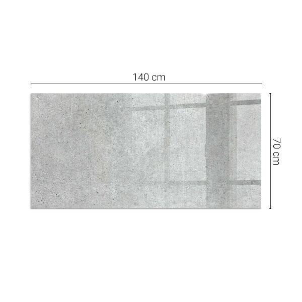 Rectangular glass hearth Concrete texture in a raw style