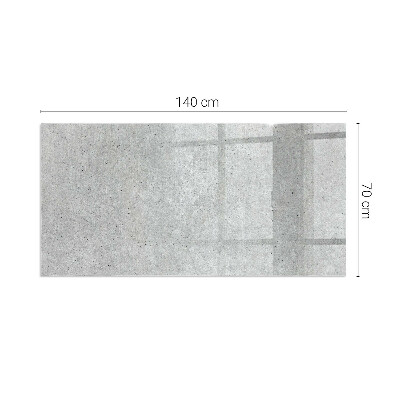 Rectangular glass hearth Concrete texture in a raw style