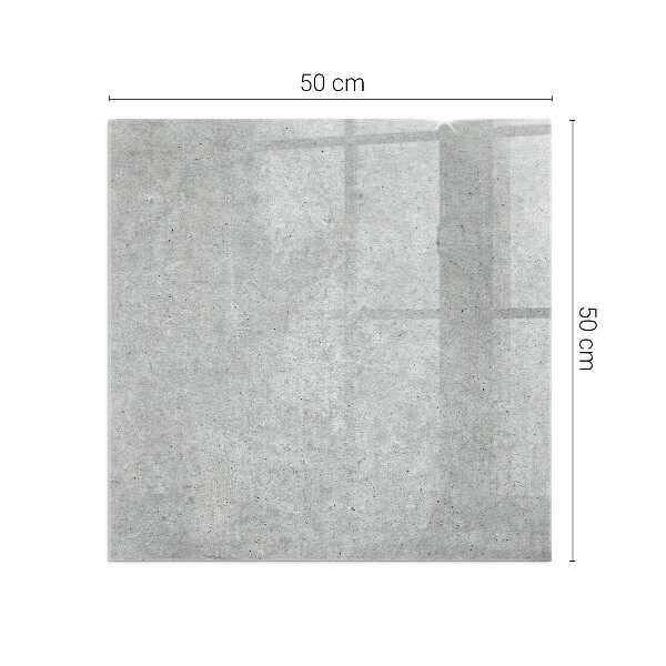 Rectangular glass hearth Concrete texture in a raw style