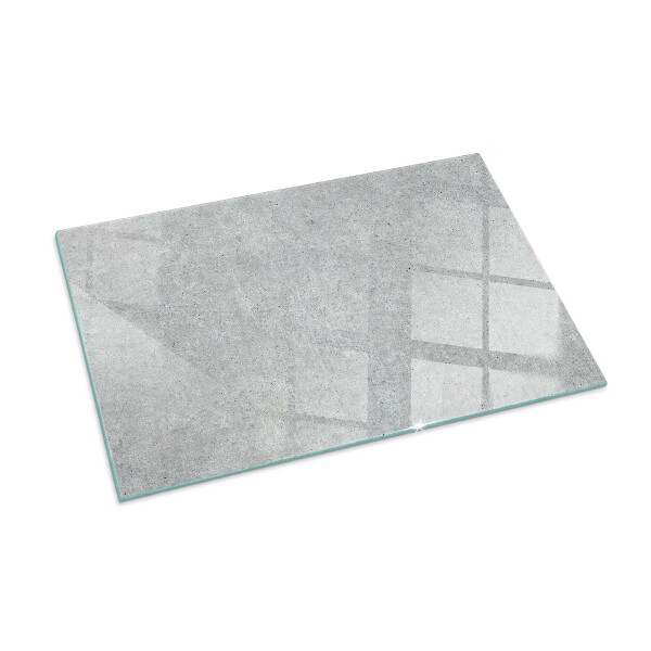 Rectangular glass hearth Concrete texture in a raw style