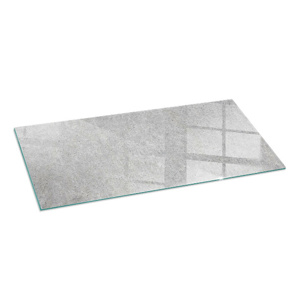 Rectangular glass hearth Concrete texture in a raw style