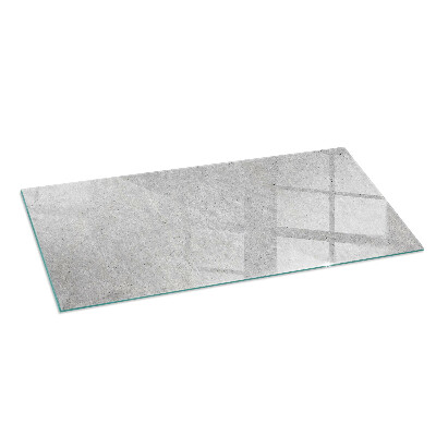 Rectangular glass hearth Concrete texture in a raw style