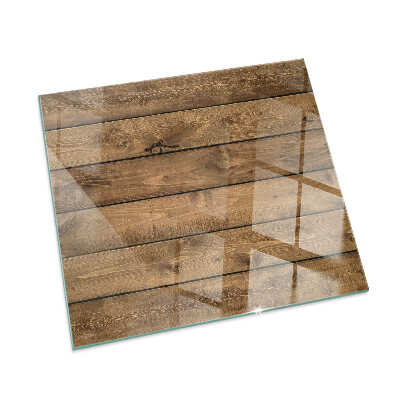 Rectangular tempered glass hearth Natural wood grain