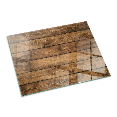 Rectangular tempered glass hearth Natural wood grain