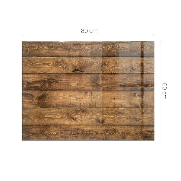 Rectangular tempered glass hearth Natural wood grain