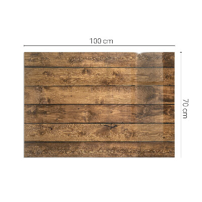 Rectangular tempered glass hearth Natural wood grain