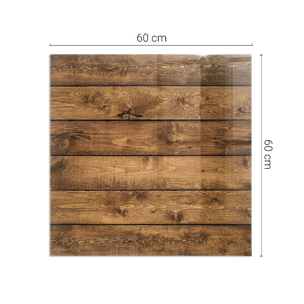 Rectangular tempered glass hearth Natural wood grain